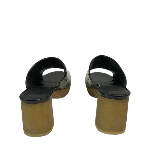 AEROSOLES Black Faux Patent Leather Siz 13 Canie Heeled Open Toe - Picture 5 of 6